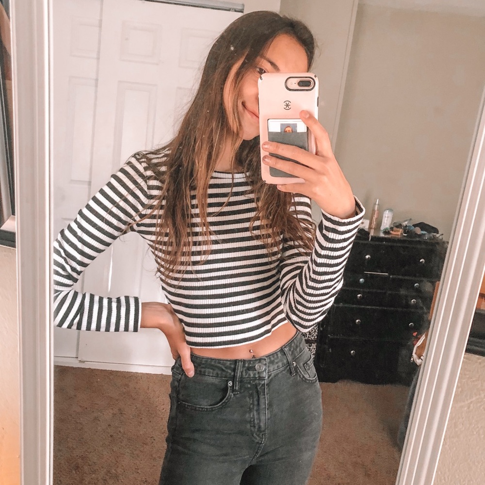Striped Crop Long Sleeve